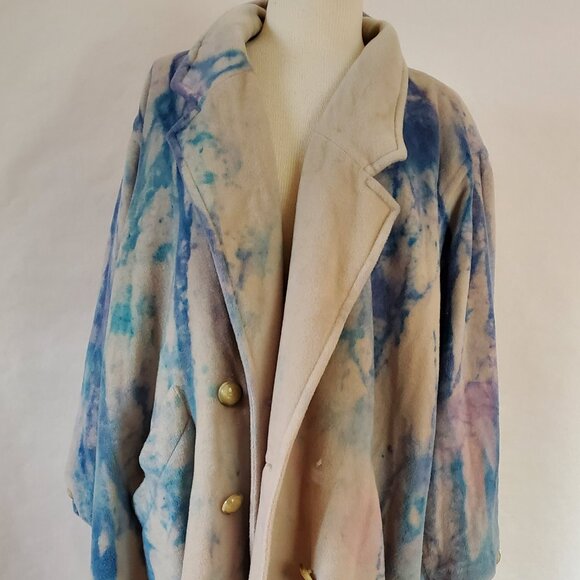 Escada Jackets & Blazers - Escada cashmere wool coat long blue purple pink beige XL Large 38 XXL plus size